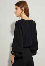 Load image into Gallery viewer, Embroidery Hollow Out Vneck Loose Blouse