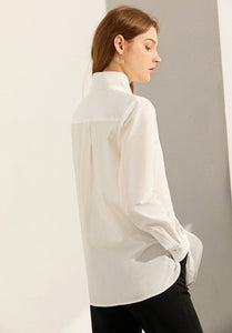 Stand Collar Full Sleeve Loose Blouse