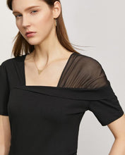 Load image into Gallery viewer, Square Collar Slim Blk Dress