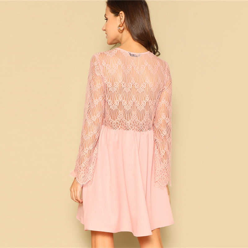 Lace Trapeze A Line Dress ModishTutto Lace Trapeze A Line Dress ModishTutto