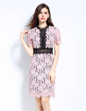 Load image into Gallery viewer, Pink Asymmetrical Lace Dress