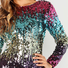 Load image into Gallery viewer, Multicolor Sequins Iridescent Dress