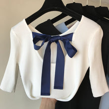 Load image into Gallery viewer, Bow Knot Low-cut Cotton Tops - ONE SIZE