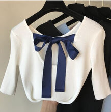 Load image into Gallery viewer, Bow Knot Low-cut Cotton Tops - ONE SIZE
