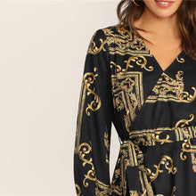 Load image into Gallery viewer, Lantern Ruffle Hem Belted Blouse