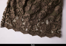 Load image into Gallery viewer, Army Green Embroidery Bodycon Lace Dress