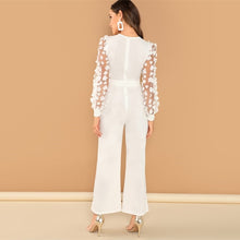 Load image into Gallery viewer, Applique Mesh Sleeve Jumpsuit