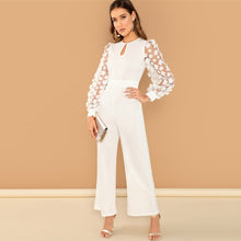 Load image into Gallery viewer, Applique Mesh Sleeve Jumpsuit