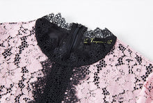 Load image into Gallery viewer, Pink Asymmetrical Lace Dress