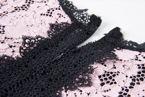 Pink Asymmetrical Lace Dress