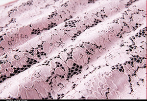 Pink Asymmetrical Lace Dress
