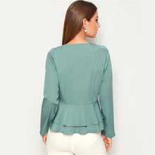 Load image into Gallery viewer, V Ruffle Hem Blouse