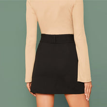 Load image into Gallery viewer, Black Buckle Belted High Waist Mini Skirt