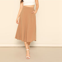 Load image into Gallery viewer, Camel Pocket  Aline Midi Skirt