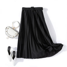 Load image into Gallery viewer, Belted B pleated midi skirt