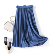 Load image into Gallery viewer, Belted B pleated midi skirt