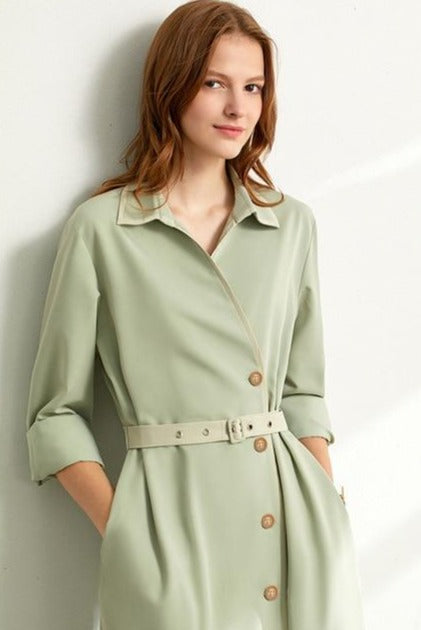 French chiffon shirt dress