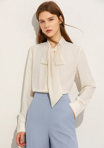 Bow Neck Loose Blouse