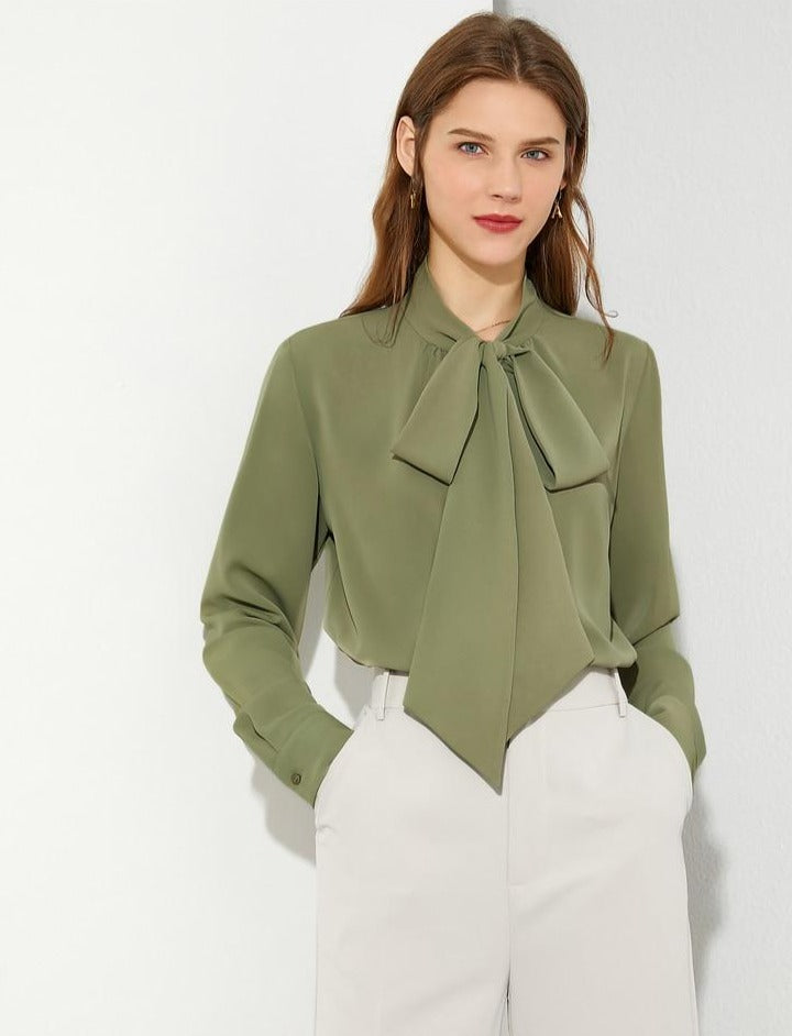 Bow Neck Loose Blouse