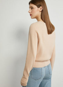 Knitted Vneck Single-breasted Cardigan