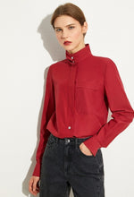 Load image into Gallery viewer, Stand Collar Full Sleeve Loose Blouse
