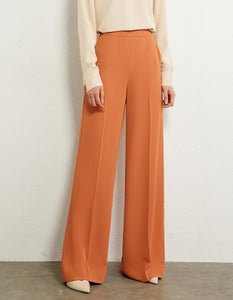 Solid Loose Wide Leg High Waist Trousers
