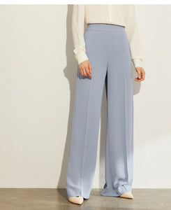 Solid Loose Wide Leg High Waist Trousers