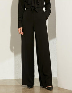 Solid Loose Wide Leg High Waist Trousers