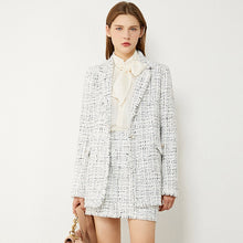 Load image into Gallery viewer, Temperament Plaid Tweed Jacket &amp; High Waist Aline Mini Skirt