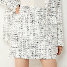 Load image into Gallery viewer, Temperament Plaid Tweed Jacket &amp; High Waist Aline Mini Skirt
