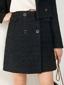 Vintage Tweed jacket & High Waist Aline Mini Skirt Suit