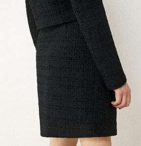 Vintage Tweed jacket & High Waist Aline Mini Skirt Suit