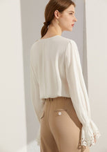 Load image into Gallery viewer, Embroidery Hollow Out Vneck Loose Blouse