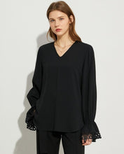 Load image into Gallery viewer, Embroidery Hollow Out Vneck Loose Blouse