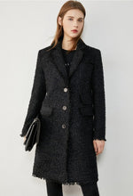 Load image into Gallery viewer, Temperament Plaid Lapel Single-breasted Tweed Coat