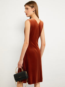 Velvet Vneck Slim Dresses