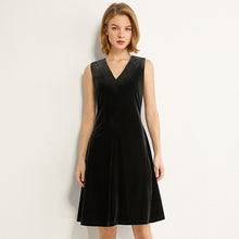 Load image into Gallery viewer, Velvet Vneck Slim Dresses