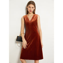 Load image into Gallery viewer, Velvet Vneck Slim Dresses