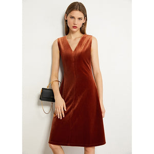 Velvet Vneck Slim Dresses