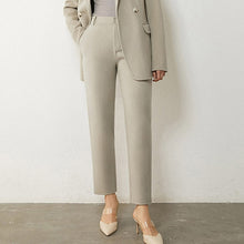 Load image into Gallery viewer, Wool Solid Belt Blazer Coat &amp; High Waist Solid Pants