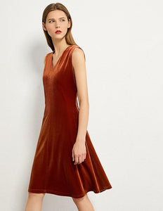 Velvet Vneck Slim Dresses