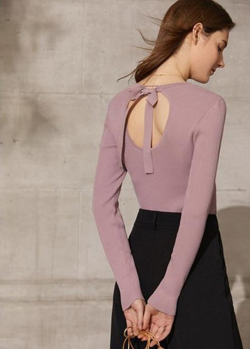 Oneck Solid Lace Up Slim Top