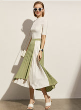 Load image into Gallery viewer, Patchwork Aline Pleated Wavy Skirt