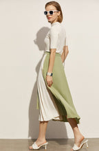 Load image into Gallery viewer, Patchwork Aline Pleated Wavy Skirt