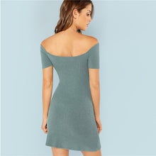 Load image into Gallery viewer, Green Cross Wrap Mini Dress