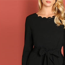 Load image into Gallery viewer, Scallop Trim Belted Top