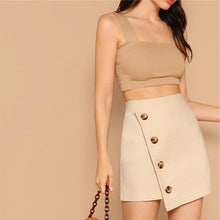 Load image into Gallery viewer, Button Detail Mid Waist Wrap Skirt