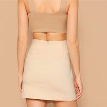 Load image into Gallery viewer, Button Detail Mid Waist Wrap Skirt