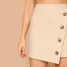 Load image into Gallery viewer, Button Detail Mid Waist Wrap Skirt