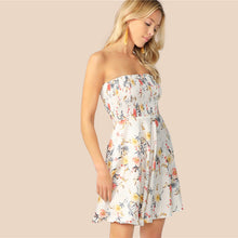 Load image into Gallery viewer, White Floral Print Fit and Flare Dress